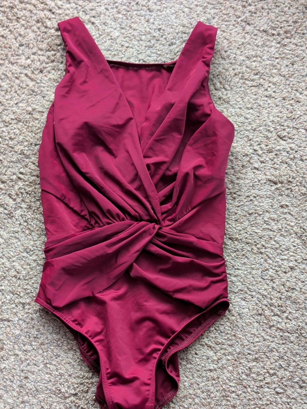 Miraclesuit Twist-Front One-Piece Swimsuit - Wine sz 10